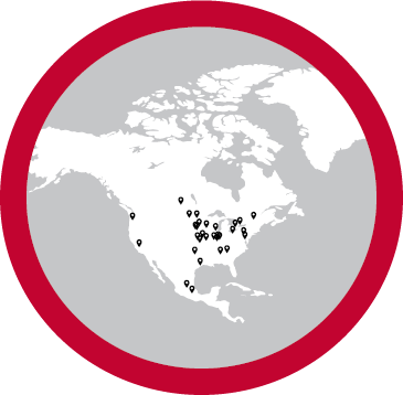 Map of North America Region