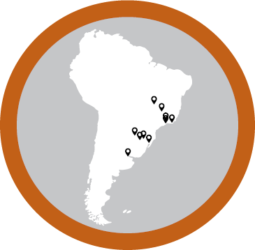 Map of South America Region